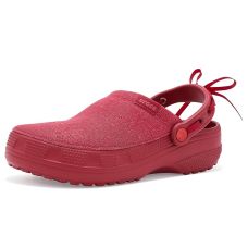 Court Red Lace Crocs Classic Crafted Canvas Clogs