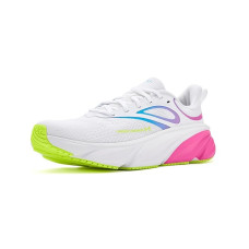 White/Rebel Pink/High Vis Yellow Under Armour Charged Rogue 6