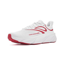 White/White/Red Under Armour Charged Rogue 6