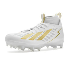 White/Gold Metallic/White adidas Adizero Impact II American Football Cleats