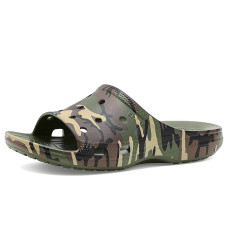 Army Green/Multi Crocs Classic Saturday Slides