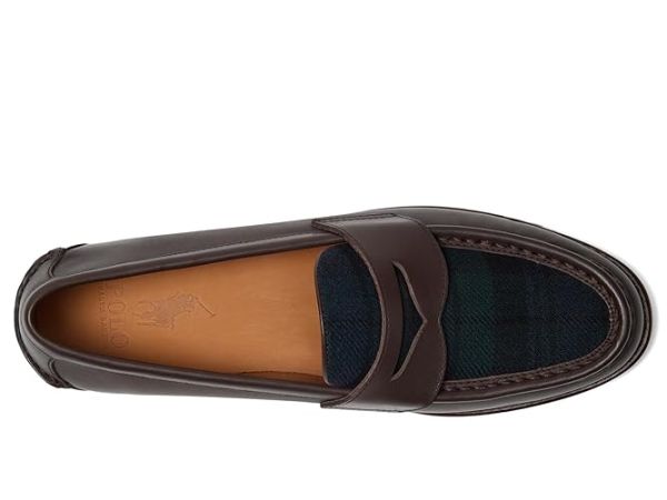 Polo Ralph Lauren Alston Leather & Plaid Wool Penny Loafers