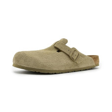 Faded Khaki Birkenstock Boston Clog - Suede