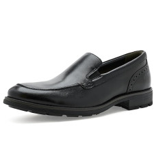 Black Smooth Leather Clarks Emmet Step