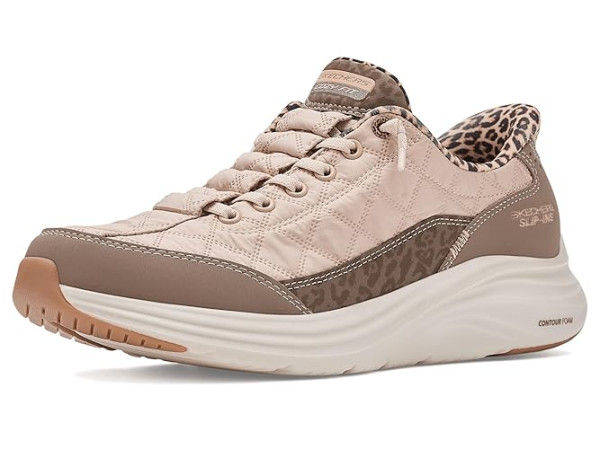 SKECHERS Contour Foam Cozy Fit Hands Free Slip-Ins Leopard Dream