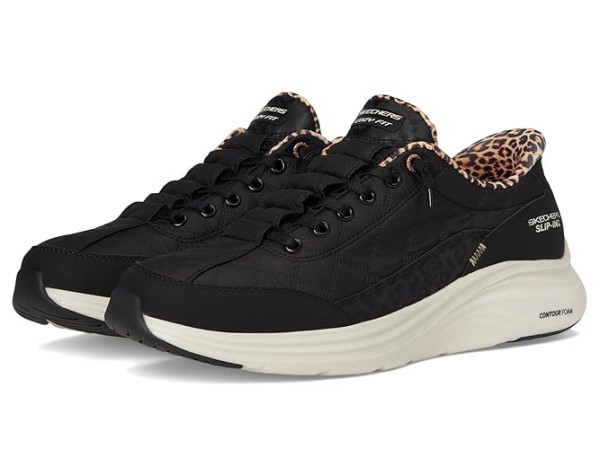 SKECHERS Contour Foam Cozy Fit Hands Free Slip-Ins Leopard Dream