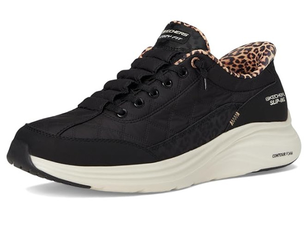SKECHERS Contour Foam Cozy Fit Hands Free Slip-Ins Leopard Dream