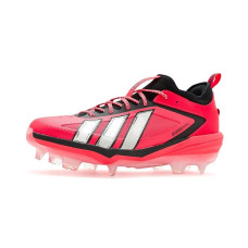 Lucid Red/Silver Metallic/Black adidas Adizero Impact 3.0 Baseball Cleats