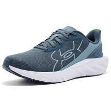 Downpour Gray/Blue Wind/Blue Wind Under Armour Ascend Big Logo Running Shoes