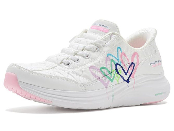 SKECHERS Contour Foam Cozy Fit Timeless Heart Hands Free Slip-ins