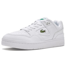 White Lacoste Courtcage Set Leather Sneakers