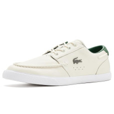 Off-White/Dark Green Lacoste Bayliss 2.0 Leather Sneakers