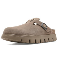 Taupe Birkenstock Boston Chunky Clog - Suede