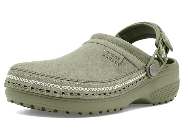Crocs Classic Crafted Canvas Vegan Suede Stitch Clogs