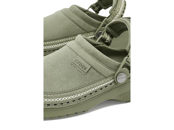 Crocs Classic Crafted Canvas Vegan Suede Stitch Clogs