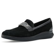 Black Leather Clarks Lynell Bay
