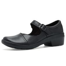 Black Leather Clarks Angie Jane
