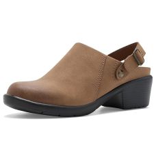 Dark Tan Leather Clarks Kynnzie Mule