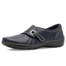Navy Leather Clarks Cora Teagan
