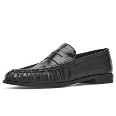 Black Crinkle Leather Steve Madden Hartly