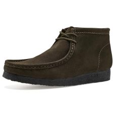 Dark Olive Suede Clarks Wallabee Boots