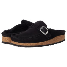 Black/Black Suede/Shearling Birkenstock Buckley Shearling Clog - Suede