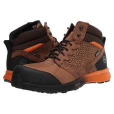 Brown/Orange Timberland PRO Reaxion Mid Composite Safety Toe Waterproof