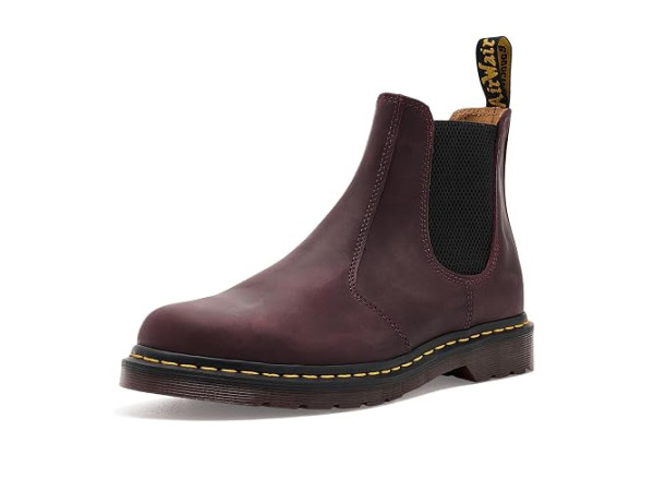 Dr. Martens 2976 Yellow Stitch Smooth Leather Chelsea Boots