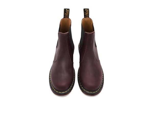 Dr. Martens 2976 Yellow Stitch Smooth Leather Chelsea Boots