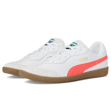 White/Glowing Red PUMA King 21 Indoor Trainer Soccer Shoes