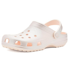 Peach Ice Metallic Crocs Classic Clogs - Glitter