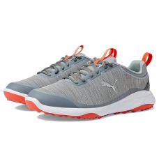 Quarry/Puma Silver/Red Blast PUMA Golf Fusion Pro Golf Shoes