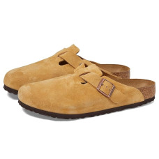 Latte Cream Birkenstock Boston Clog - Suede (Unisex)