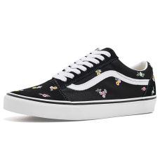 Floral Embroidery Black/Pink Vans Old Skool