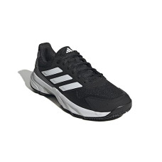 Black/White/Grey adidas Courtjam Control 3 Tennis Shoes