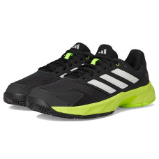 Carbon/Zero Metallic/Lucid Lemon adidas Courtjam Control 3 Tennis Shoe