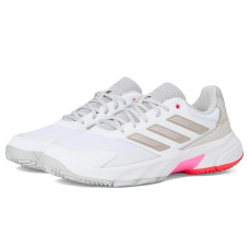 White/Iron Metallic/Lucid Red adidas Courtjam Control 3 Tennis Shoes