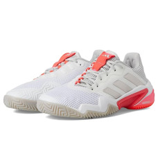 White/Iron Metallic/Lucid Red adidas Barricade 13 Tennis Shoes