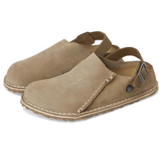 Gray Taupe Birkenstock Lutry 365 Clog - Suede