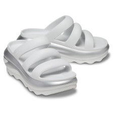 Moonlight/Silver Metallic Crocs Mega Crush Triple Strap Sandal