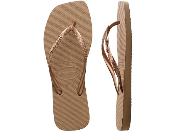 Havaianas Slim Square Logo Metallic Flip-Flop