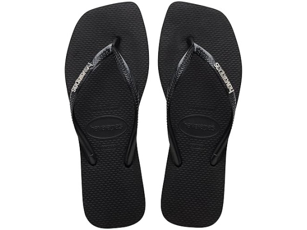 Havaianas Slim Square Logo Metallic Flip-Flop