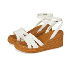 Crocs Brooklyn Woven Ankle Strap Wedge Platform Sandals