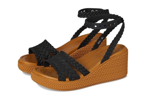 Crocs Brooklyn Woven Ankle Strap Wedge Platform Sandals