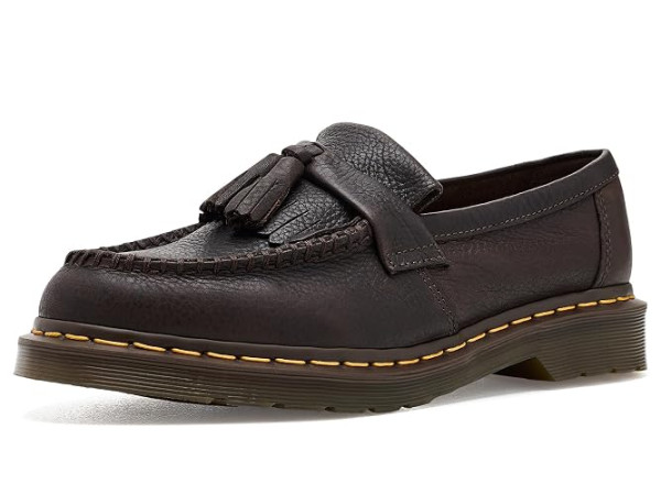 Dr. Martens Adrian Yellow Stitch Leather Loafers