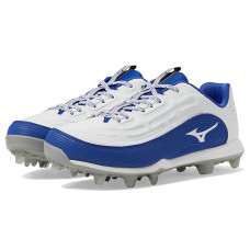 White/Royal Mizuno Finch Elite 6 Low TPU Softball Cleats
