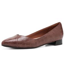 Dark Tan Croc Leather Clarks Natalyn Wish