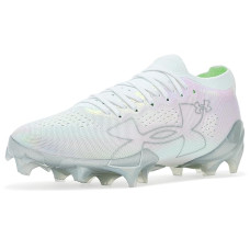 White/Metallic Silver/Halo Gray Under Armour Blur Pro Football Cleats