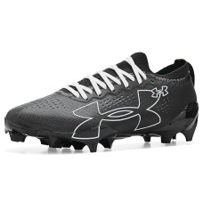 Black/Black/White Under Armour Blur Pro Football Cleats