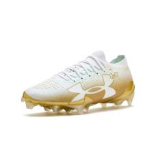 White/Metallic Gold/Gold Rush Under Armour Blur Pro Football Cleats